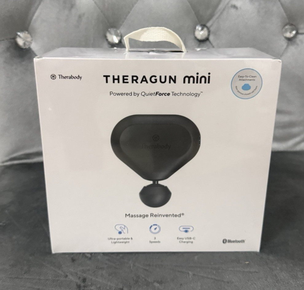 Theragun Mini Black New Therabody 2nd Gen Massager Bluetooth USB-C