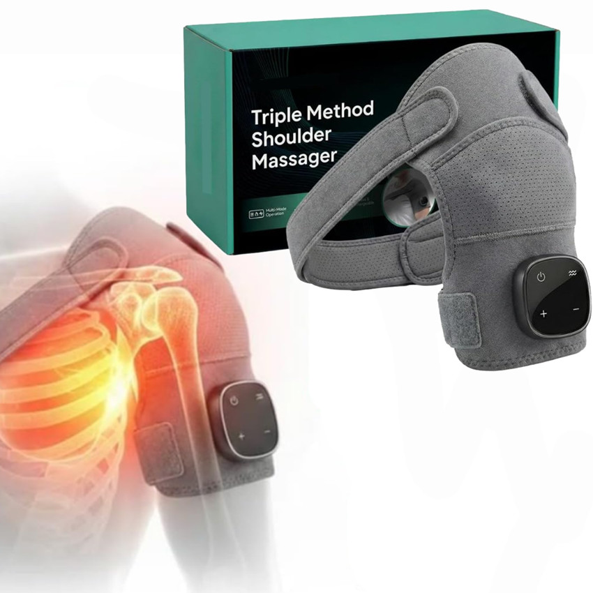 Triple Method Shoulder Massager Cordless Heating Massage Pad Pain Relief