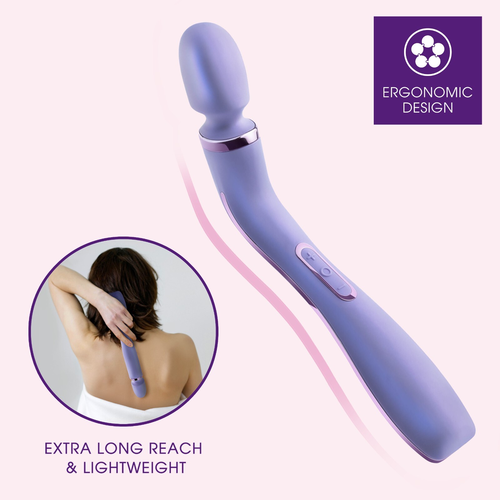Blush Wand Silicone Smooth Back Full Body Handheld Deep Tissue Muscle Massager
