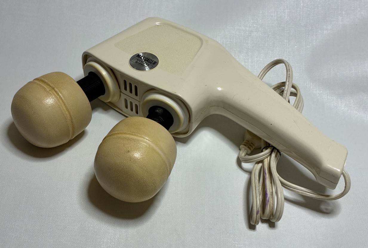 Vintage Hitachi Massager Dual Heads Electric 2 Speed HVT350R Japan Tested