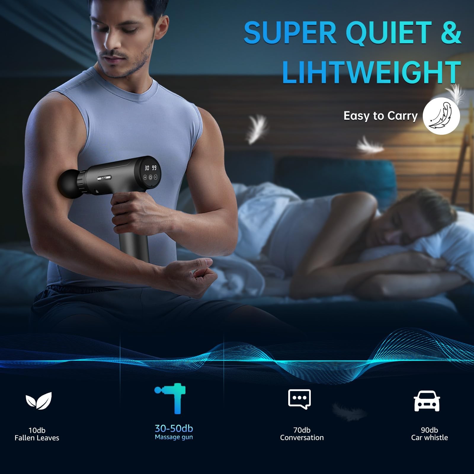 Gvber Massage Gun Deep Tissue, Handheld Percussion Back Massager for Athletes