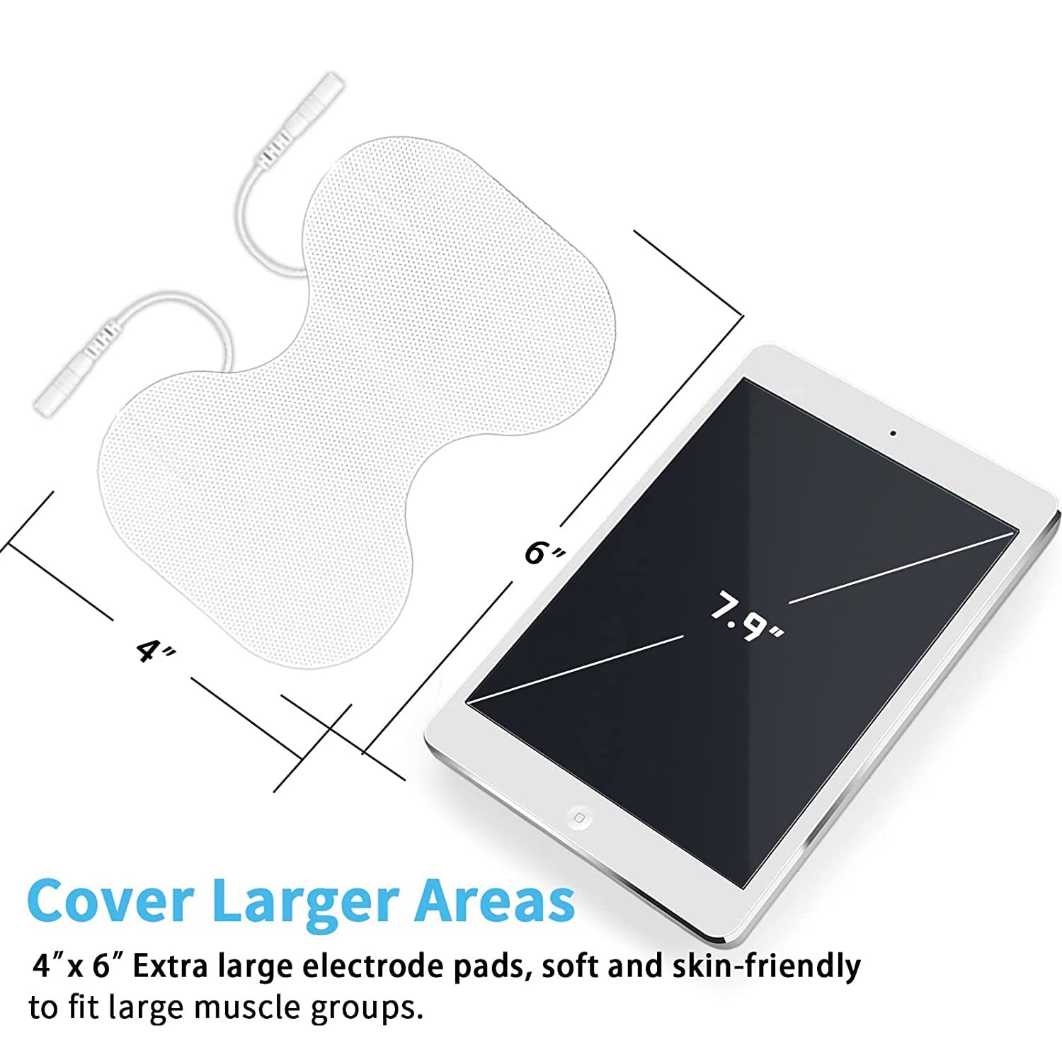 TENS Unit Replacement Pads – Pack of 10 Extra Large Butterfly Shaped Electrode