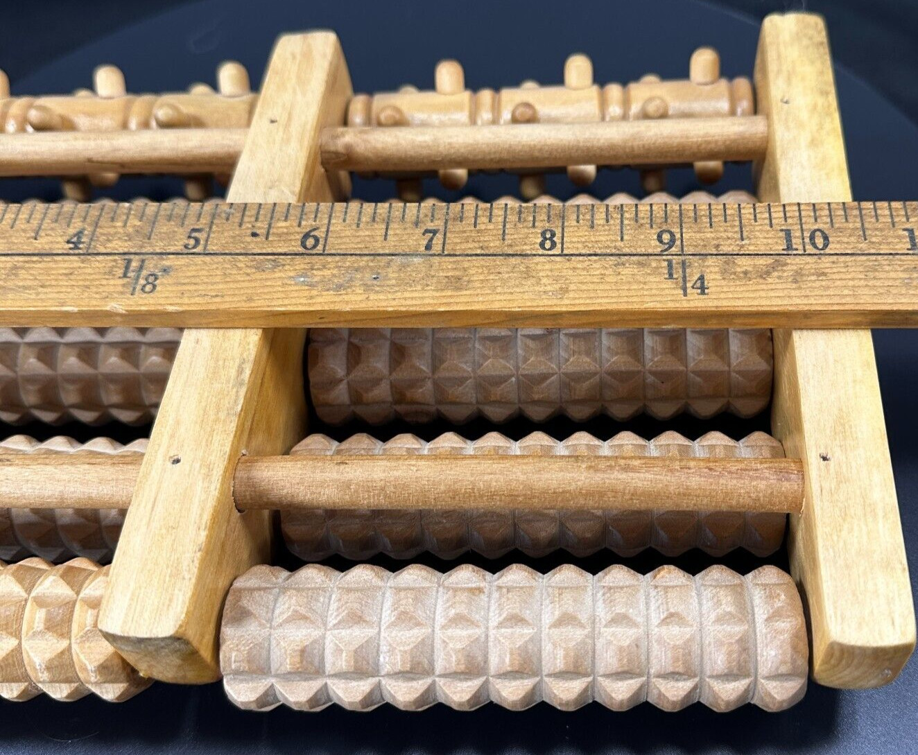 Wood Duel Foot Massager Roller XL Relax Relieve Pain TheraFlow Style