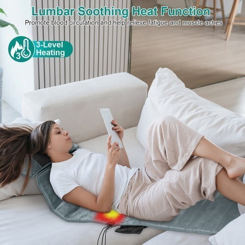 Electric Heated Massage Mat Full Body Back Heat Vibration Massage Pad Cushion