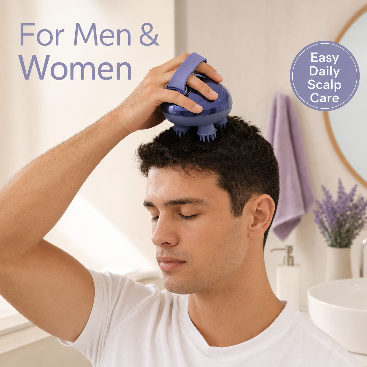 Electric Scalp Massager Rechargeable Handheld Head Massager 3 Modes