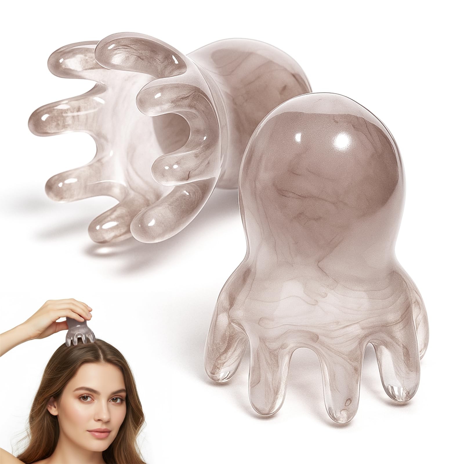 2 Pcs Octopus Head Massage Tool, Manual Scalp Massage Comb for Head and Body …