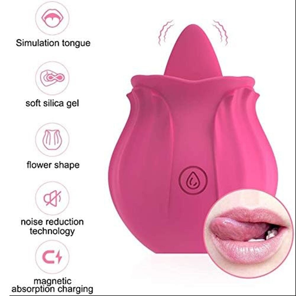10 Speed Rose Female Anniversary Female Birthday Gifts Massager Tongue Licking