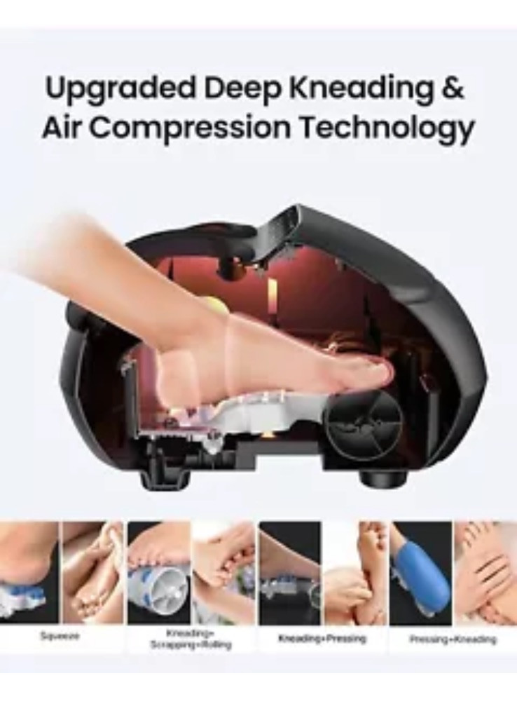 RENPHO Foot Massager RF-FM059 Kneading Shiatsu Heat Air Compression – Black