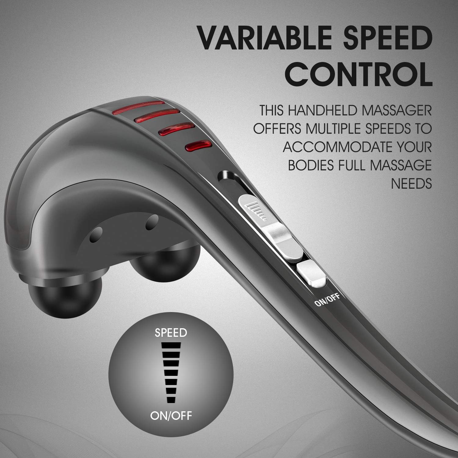 Handheld Neck Back Massager for Pain Relief Deep Tissue, Electric Double Head Pe