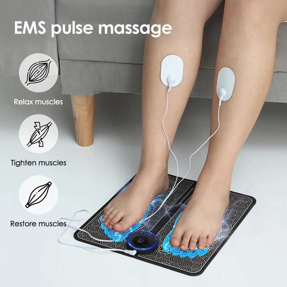 EMS Foot Massager for Relaxation -Foldable USB-charging Feet Massage Mat-8 Modes