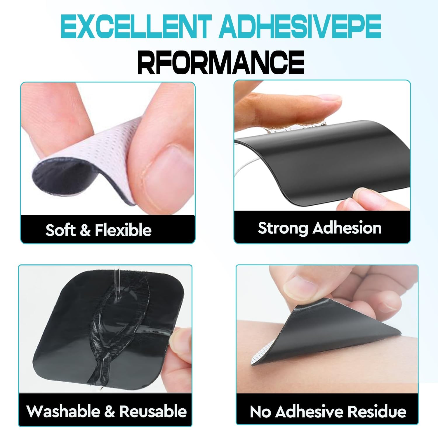 22 Pack 2×2 Inch TENS Unit Electrode Pads Self Adhesive Replacement Pads