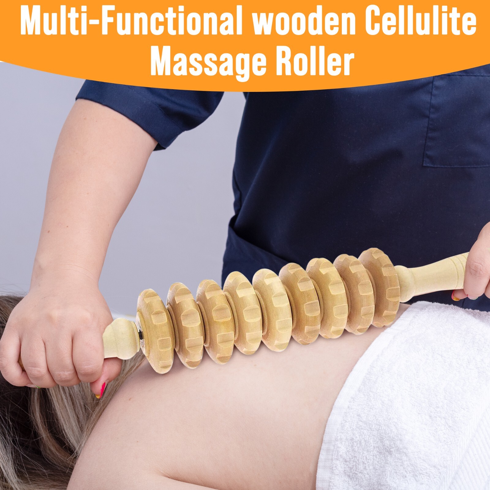 Wooden Fascia Massage Roller Trigger Points for Release Sore Muscle
