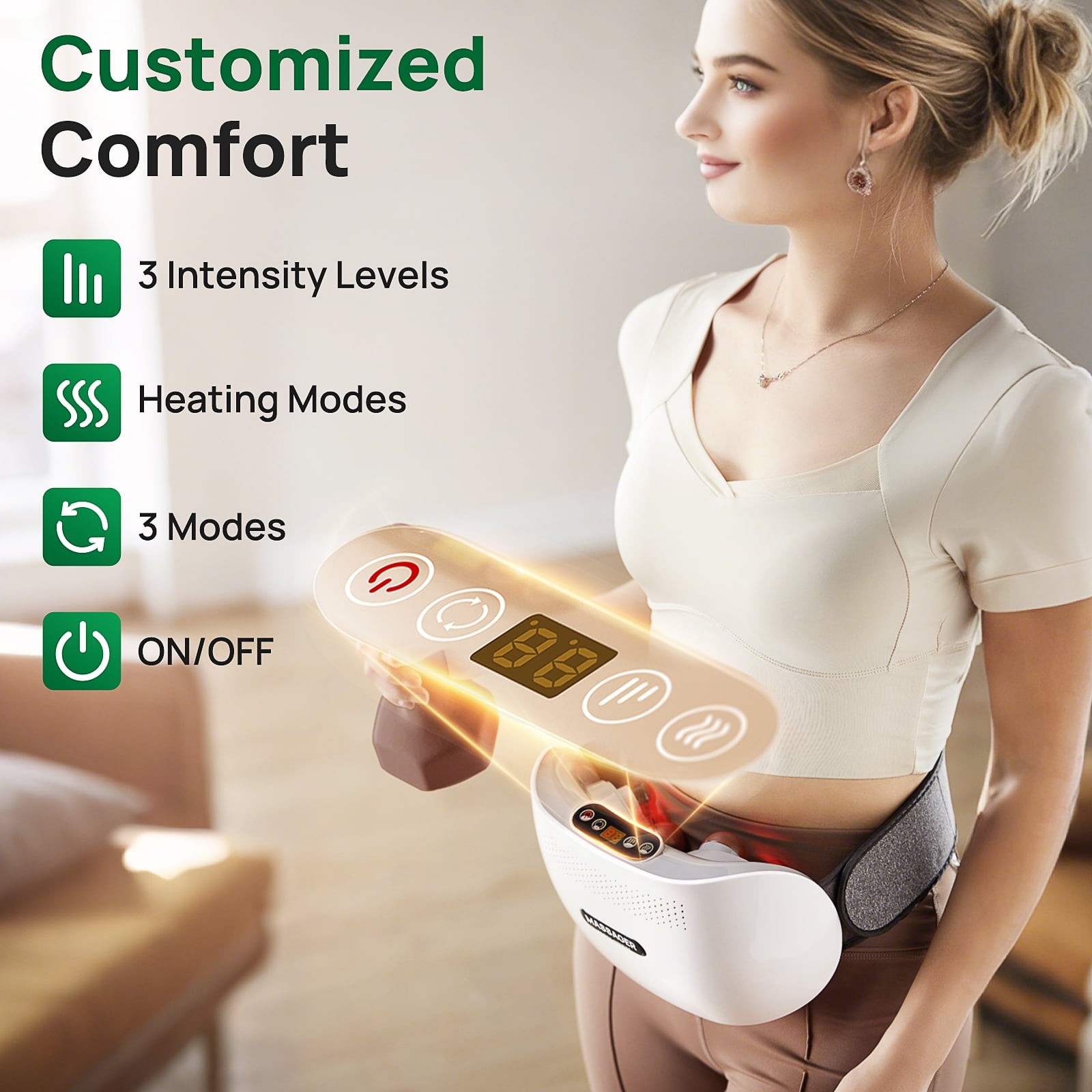 Double Disc Abdominal Massager for Belly Digestion Back and Shoulder Massage