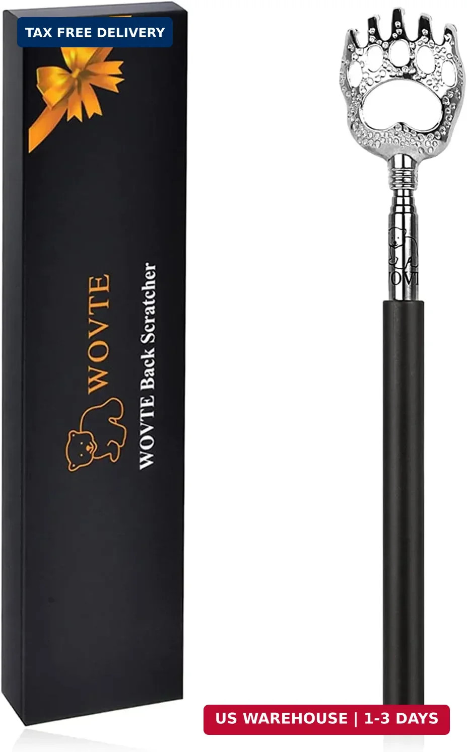 WOVTE Bear Claw Extendable Back Scratcher for Men Women, Fathers Day Mothers Day