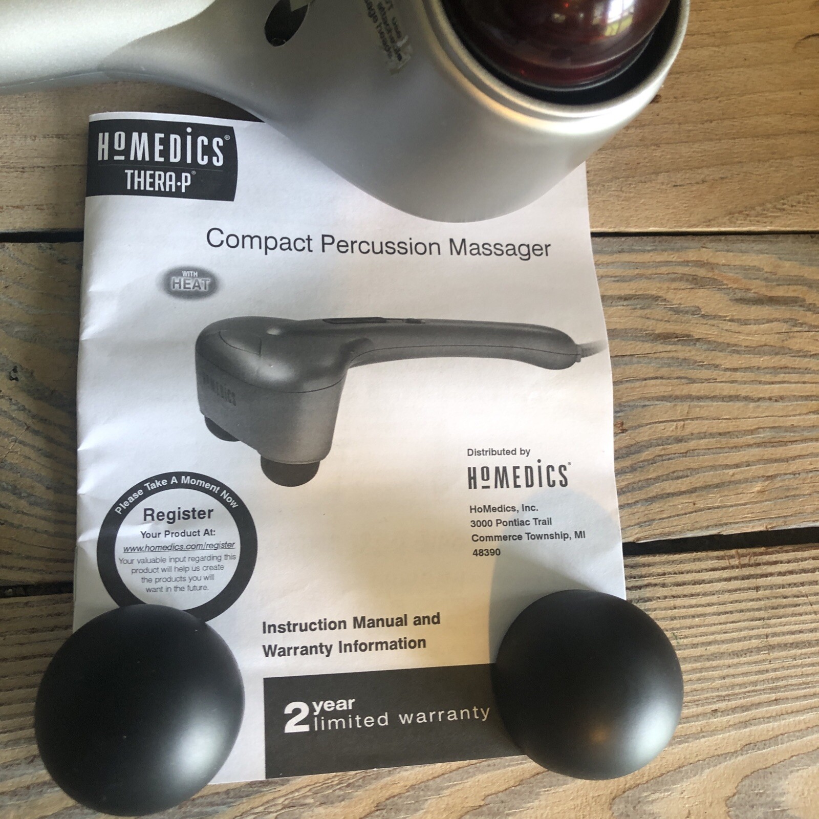 HoMedics PA-MH-THP Compact Handheld Electric Full Body Massager with Heat Clean
