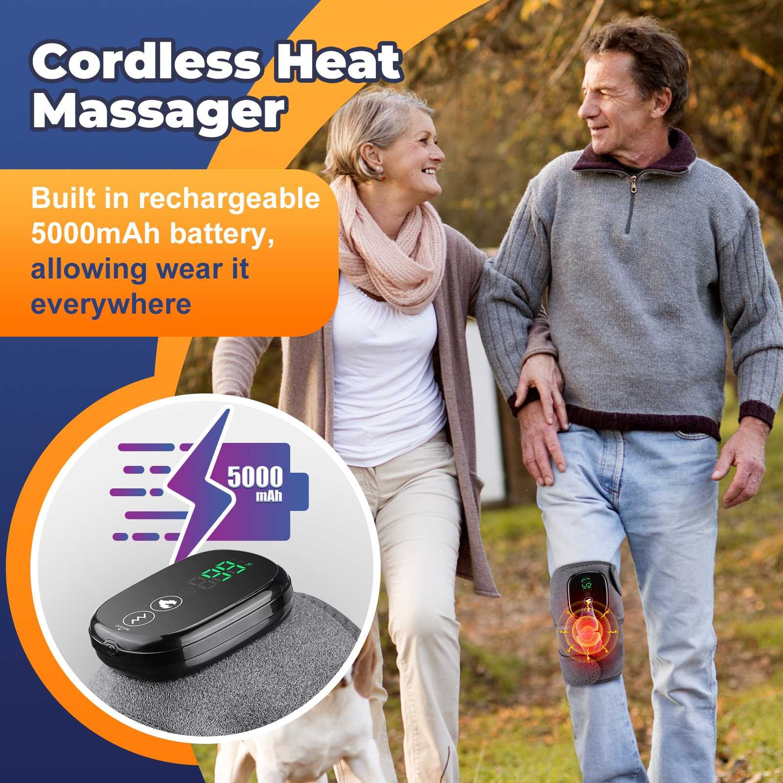 Electric Heated Shoulder & Knee Massager w/ Vibration Therapy Joint Pain Relief