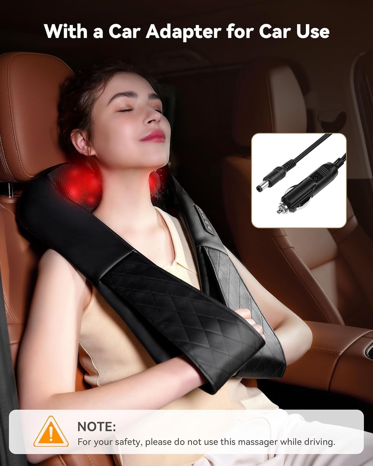 Shiatsu Neck & Back Massager with Heat – 4D Kneading Shoulder Pillow