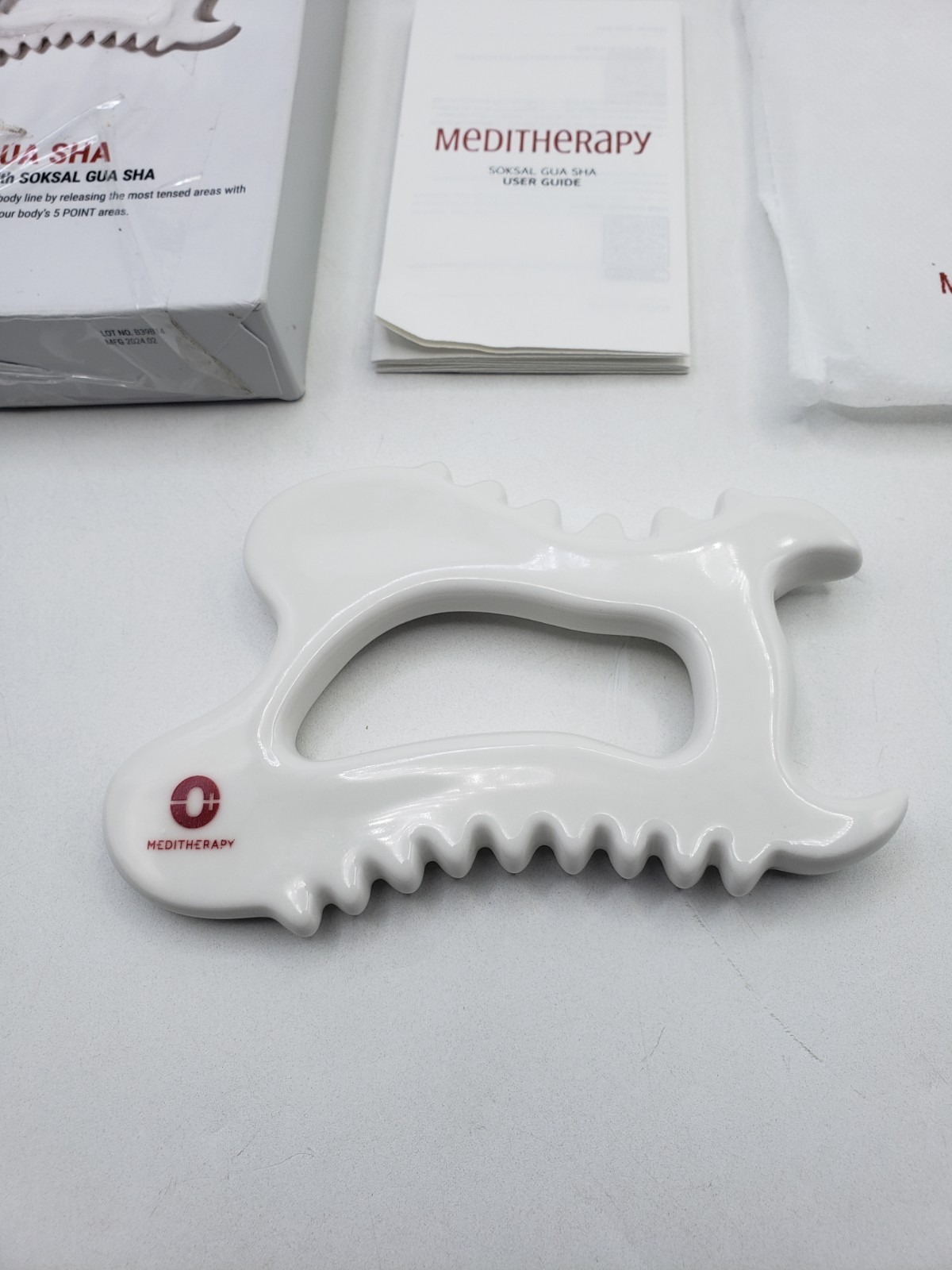 MEDITHERAPY SOKSAL GUASHA,Ceramic Gua Sha,Body Massage Tool, Korean Body Guasha
