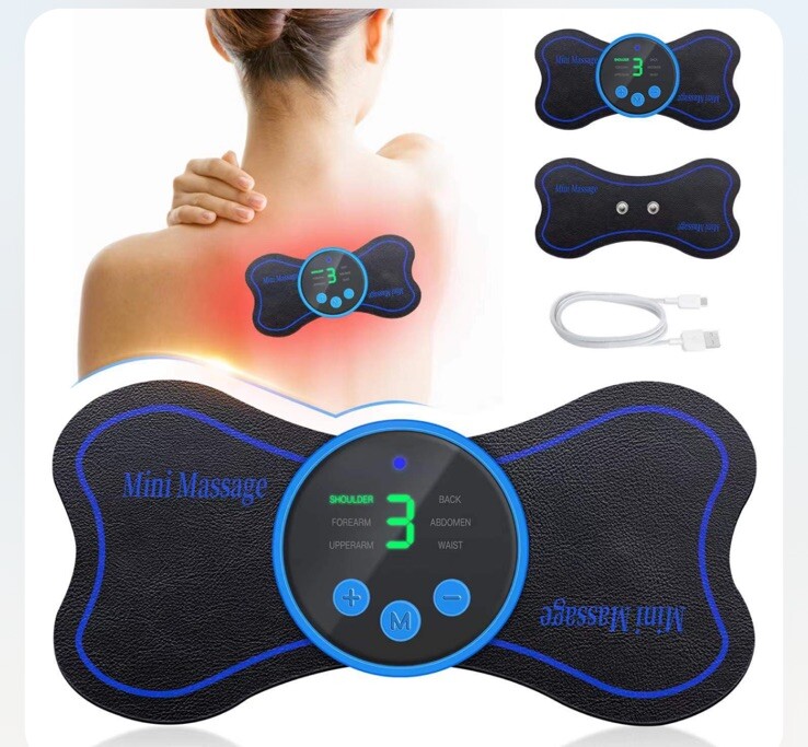 Portable Mini Electric Neck Back Massager Whole Body Massage Stimulator +Remote