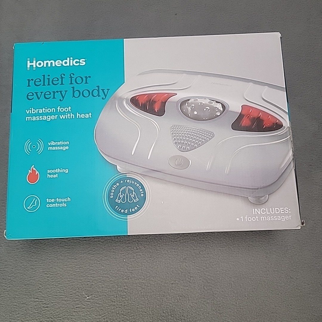 Homedics Toe-Touch Control Vibration Foot Massager with Soothing Heat