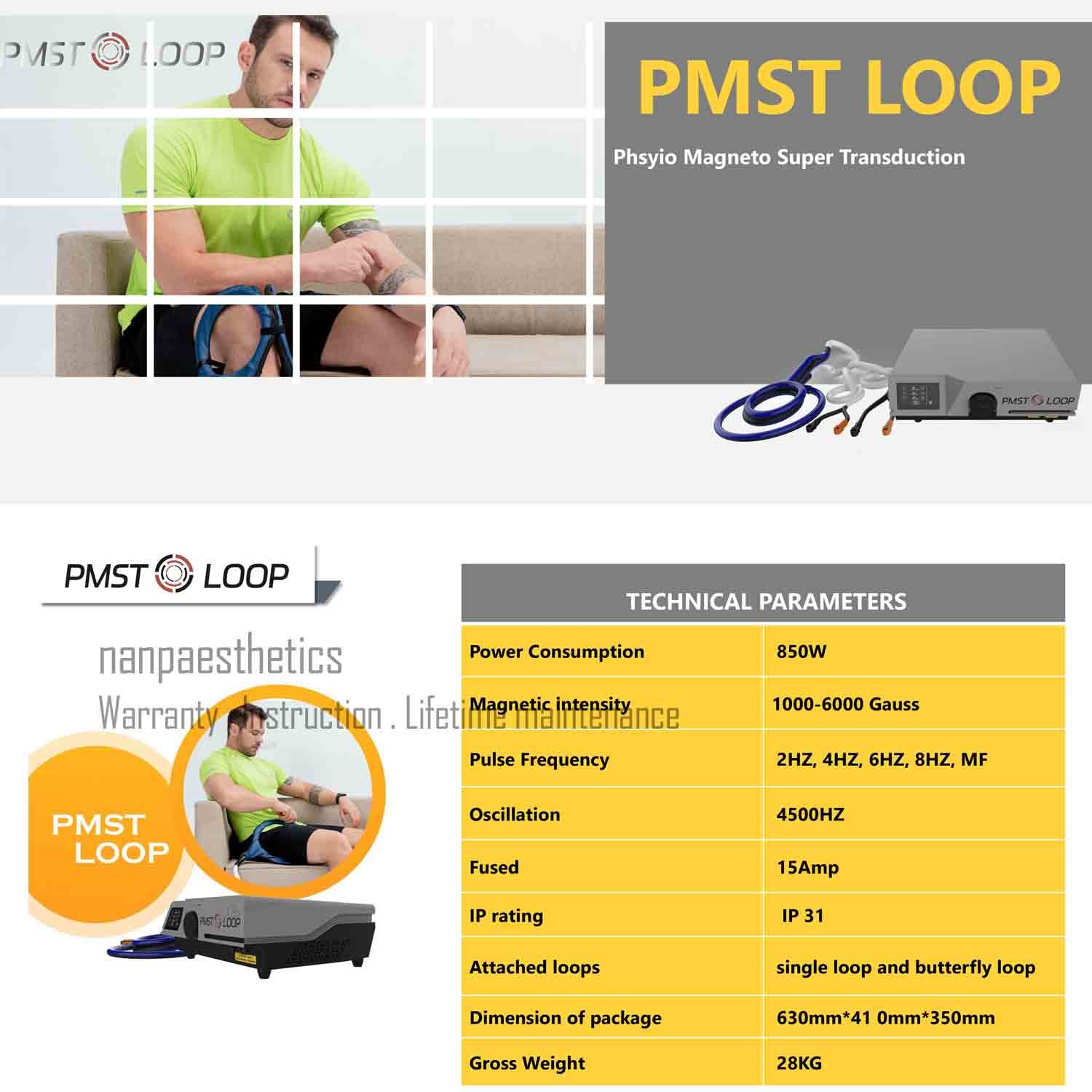 PMST Loop Magnetic Therapy PEMF EMTT Physio Magneto Home Use Massage Machine