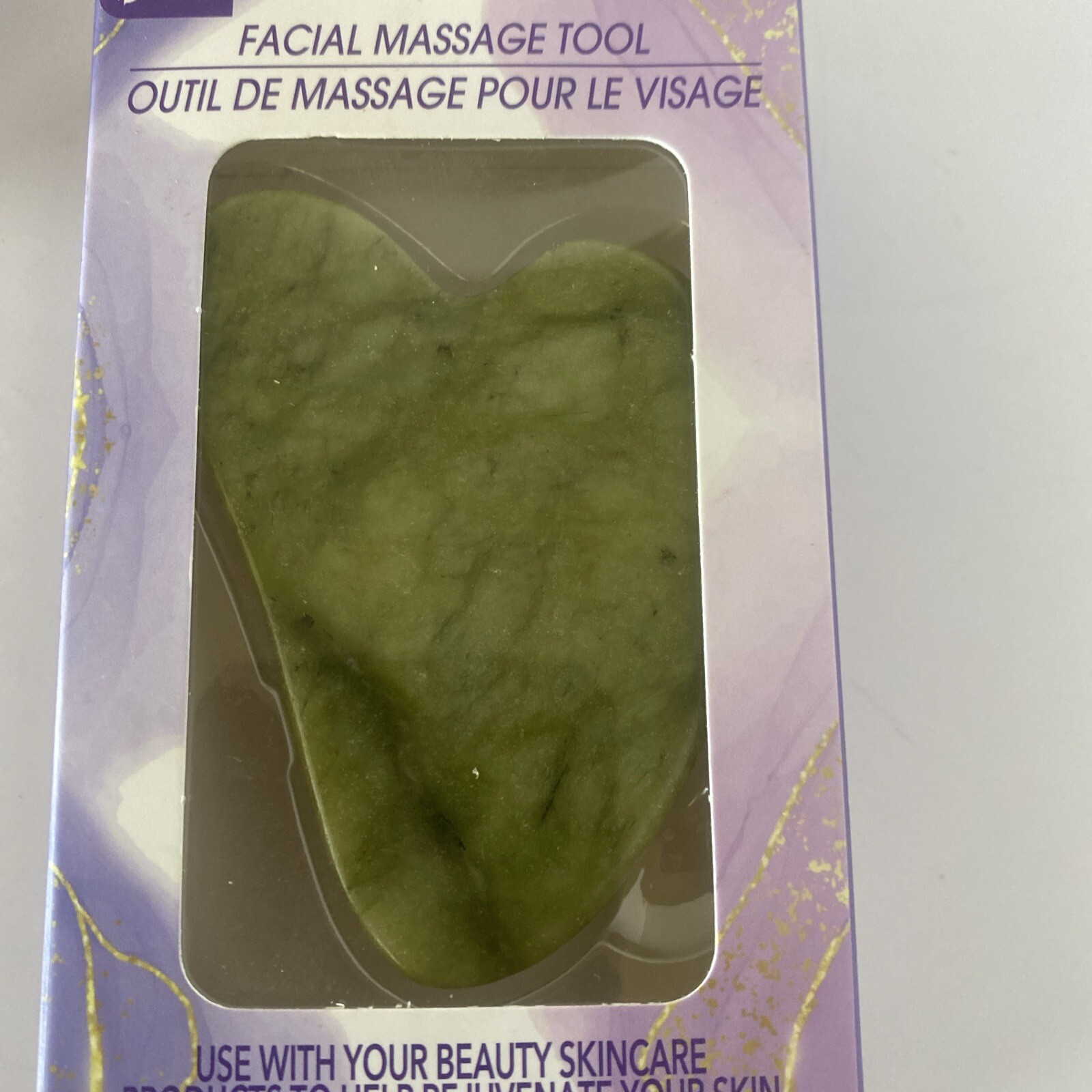 B-Pure 2pc Mini Jade Roller and Facial Massage Tool Gua Sha Green New in Box