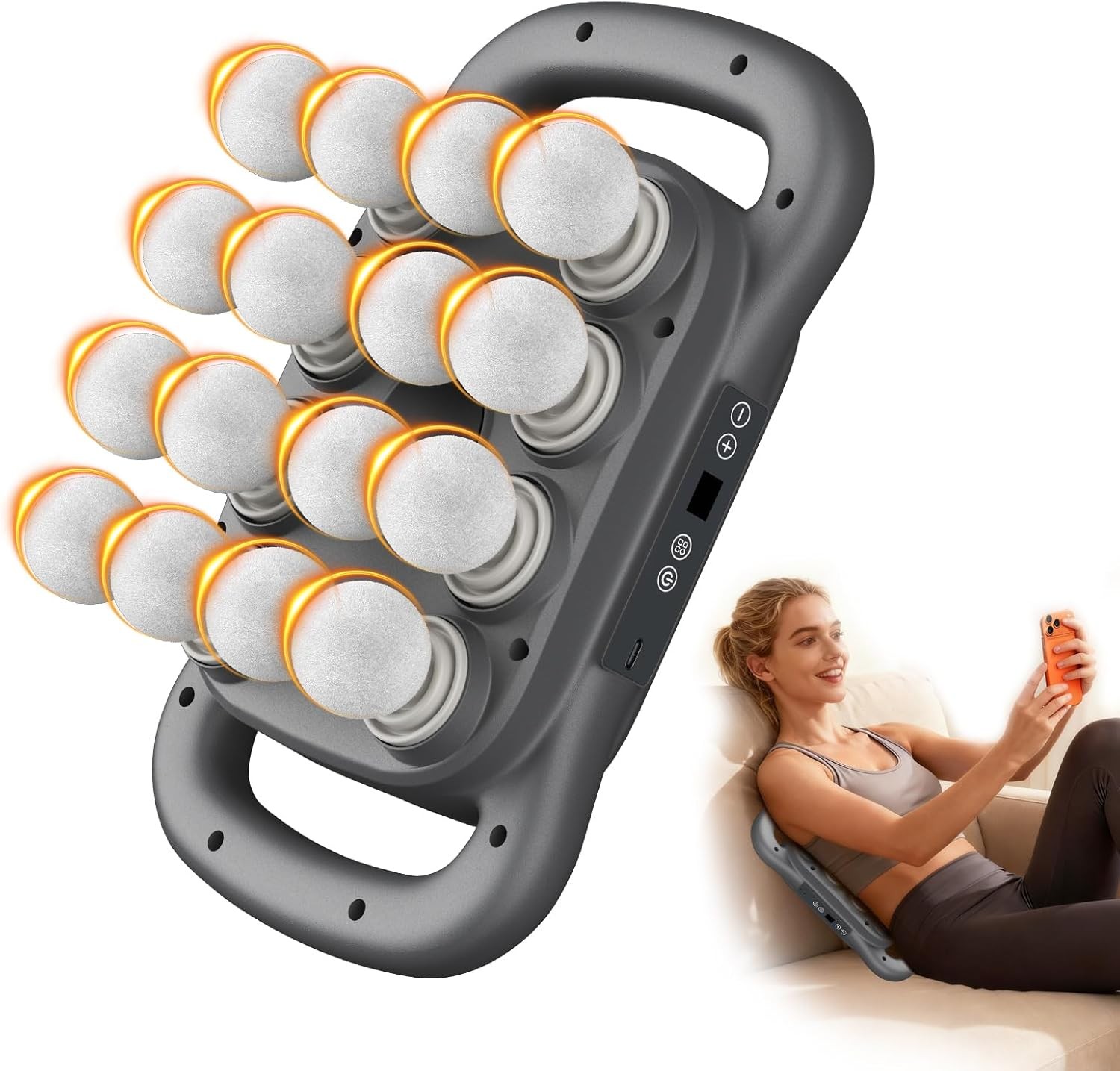 16-Head Massage Gun & 9 Levels 9 Modes Deep Tissue Pain Relief Massager Body Leg