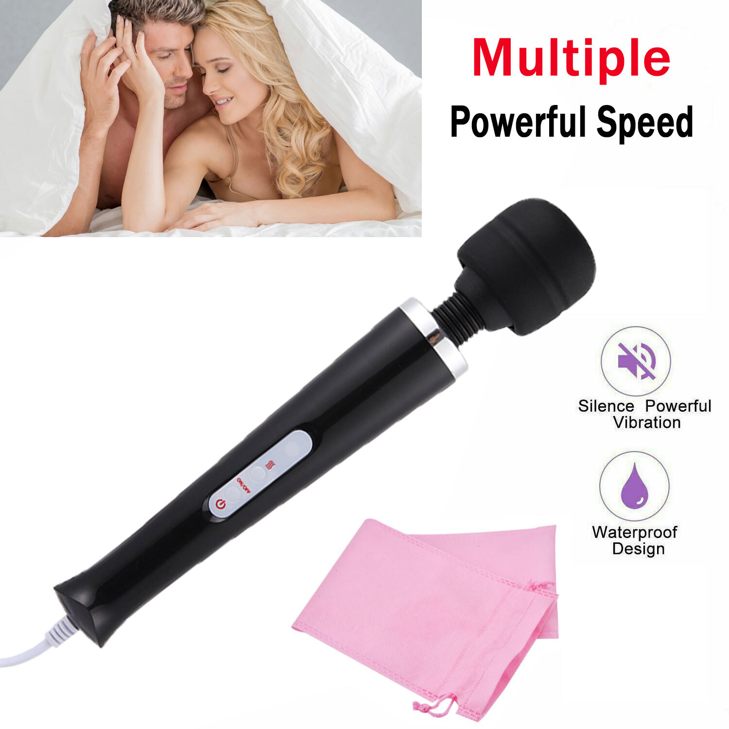 Handheld Massager Wand Vibrating Massage Magic Full Body Therapy Motor 20-speeds