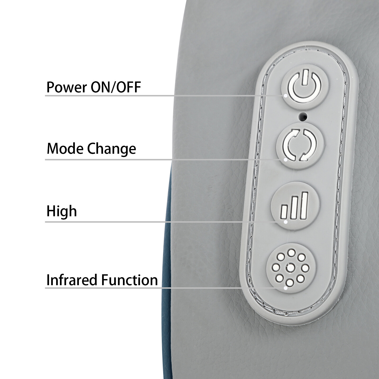Grey Wearable Neck Shoulder Massager 5D Deep Massage Warm Compress 10W