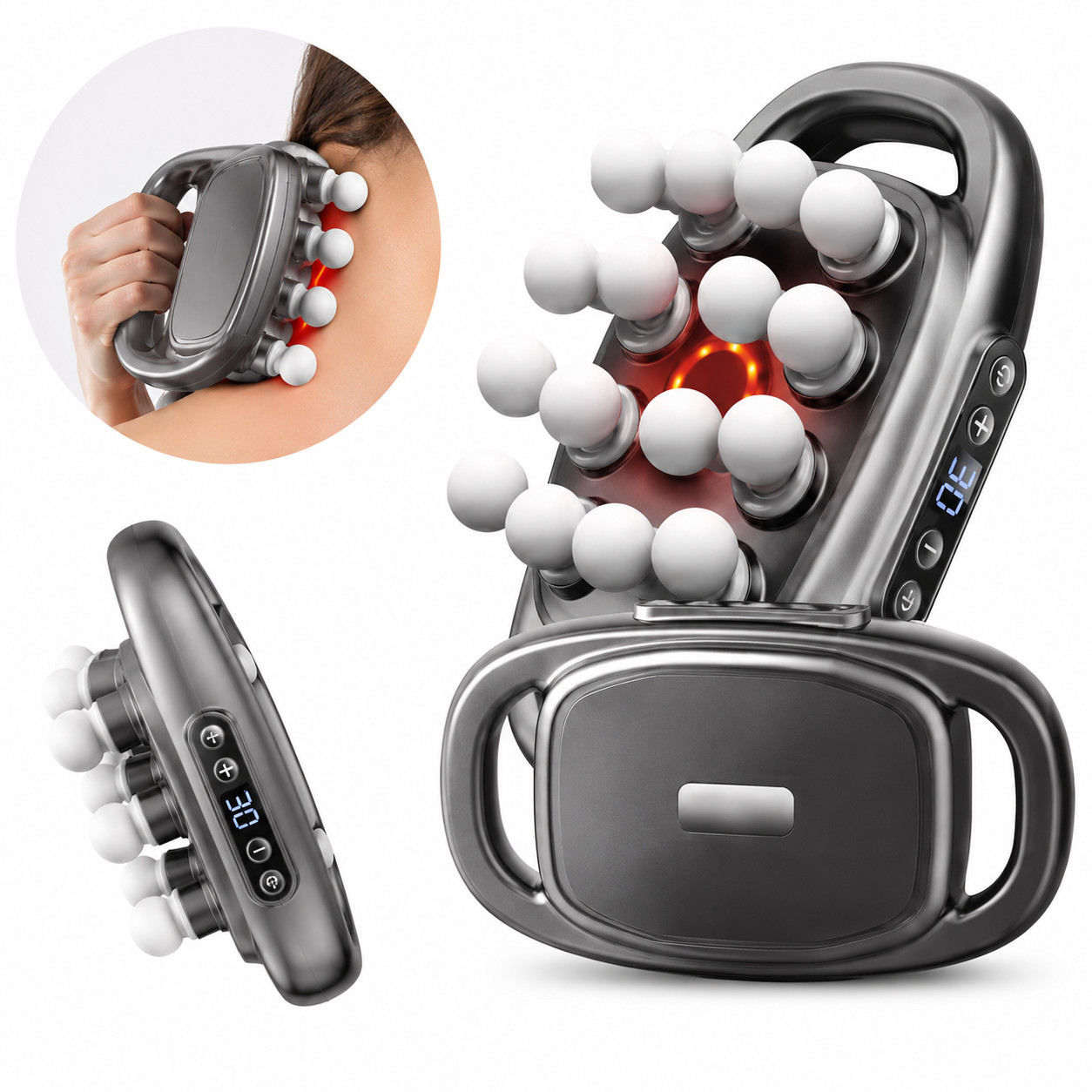 22-Head Fascia Gun High-Frequency Vibration Body Massage Gun Back and Waist Mass