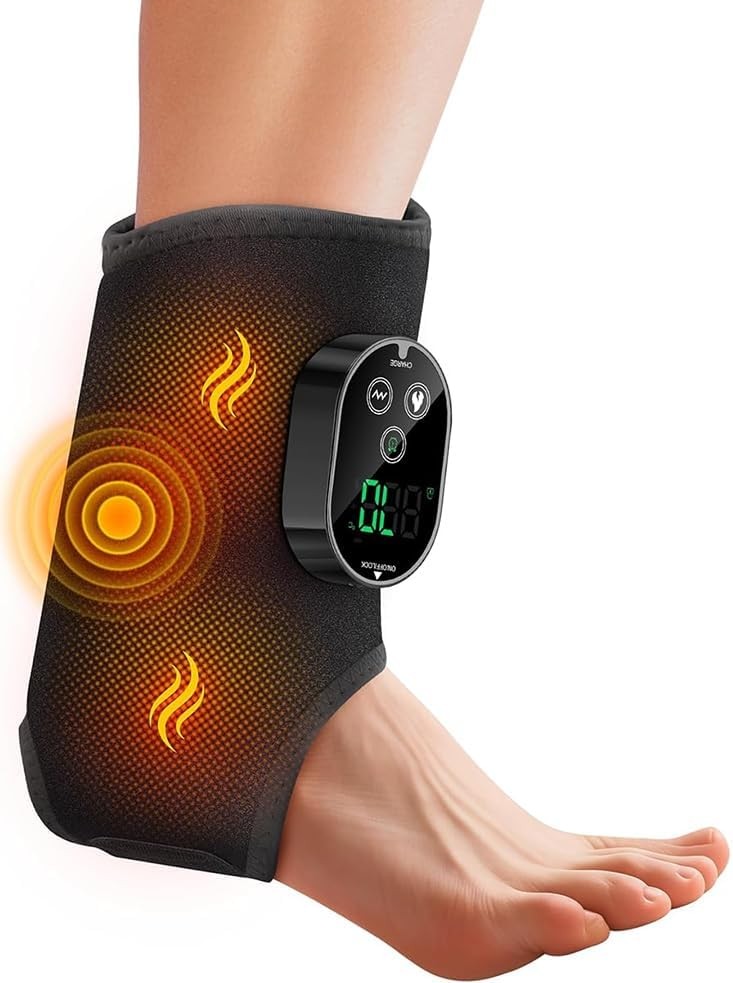 Electric Foot Ankle Massager for Neuropathy Pain Relief Heating Pad Circulation