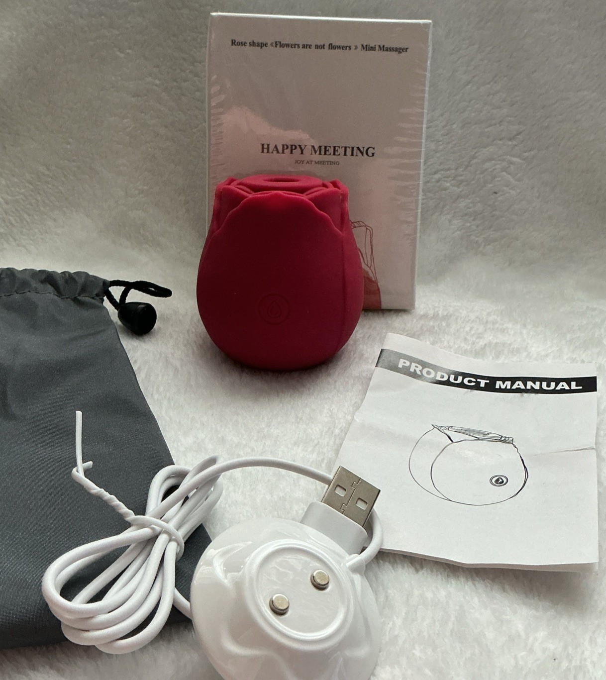 Rose Vibrating Massager USB Rechargeable Adult Wellness Toy New Sealed