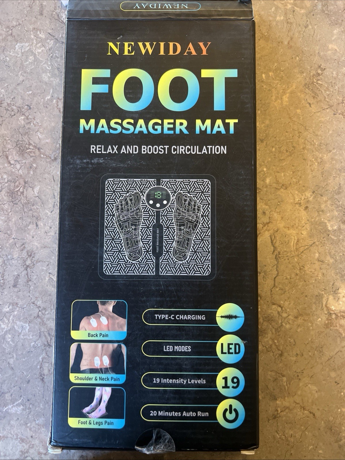 NEWIDAY Foot Massage Mat – TENS Muscle Relaxation Pad w/ Remote Control