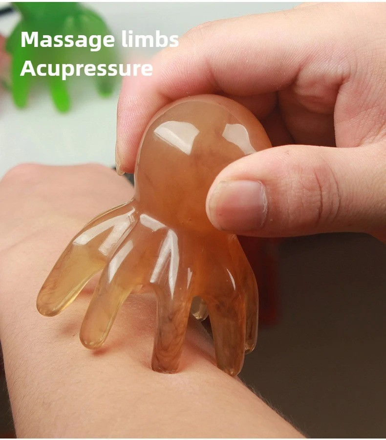 Octopus Scalp Massage Comb Resin Acupressure Gua Sha Brush 2.8″ / 7cm