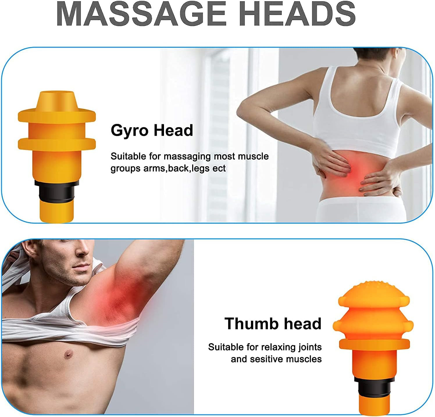 Massage Gun Attachments for Hypervolt Go, 12PCS Replaceable Massager Heads