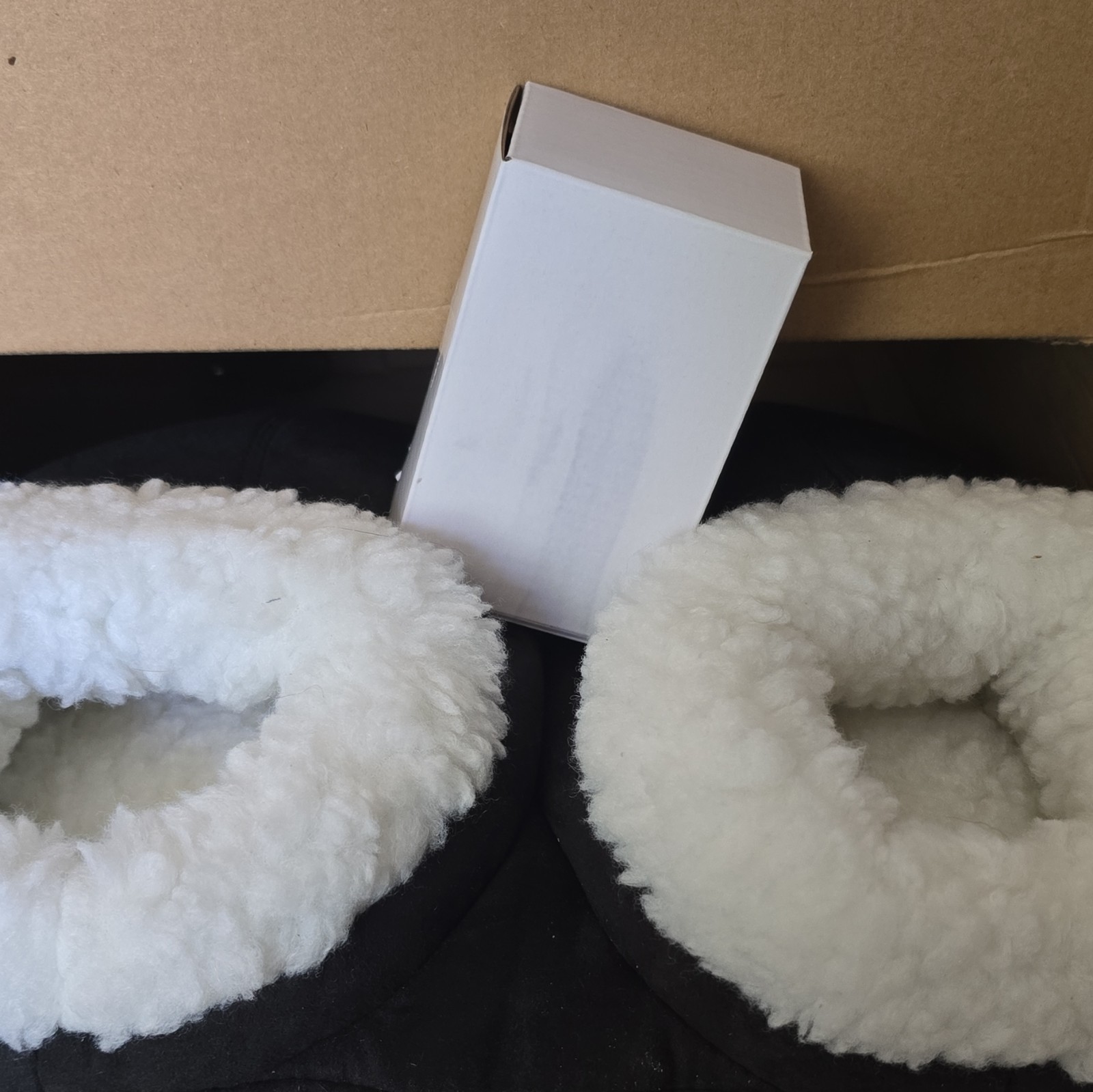 Innovations Heated Vibrating Foot Warmer Massager Memory Foam Black White