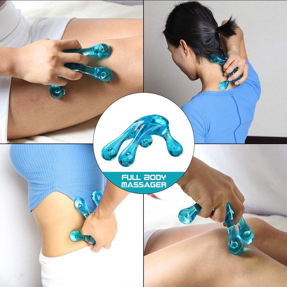 Melonsun Palm Massage Tool – Easier Grip 1 Count (Pack of 1), Sea Blue