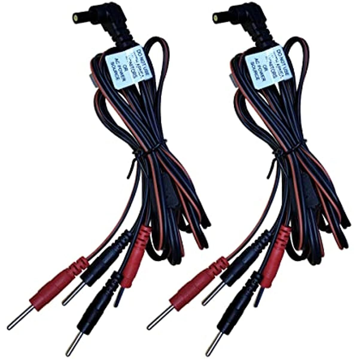 2pcs 4 in 1 Electrode Lead Wires Cable for TENS 2mm Cable connectors 4pcs Wire