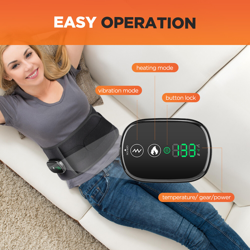 Heated Lower Back Brace for Back Pain Relief, Back Belt with Heating Vibrating