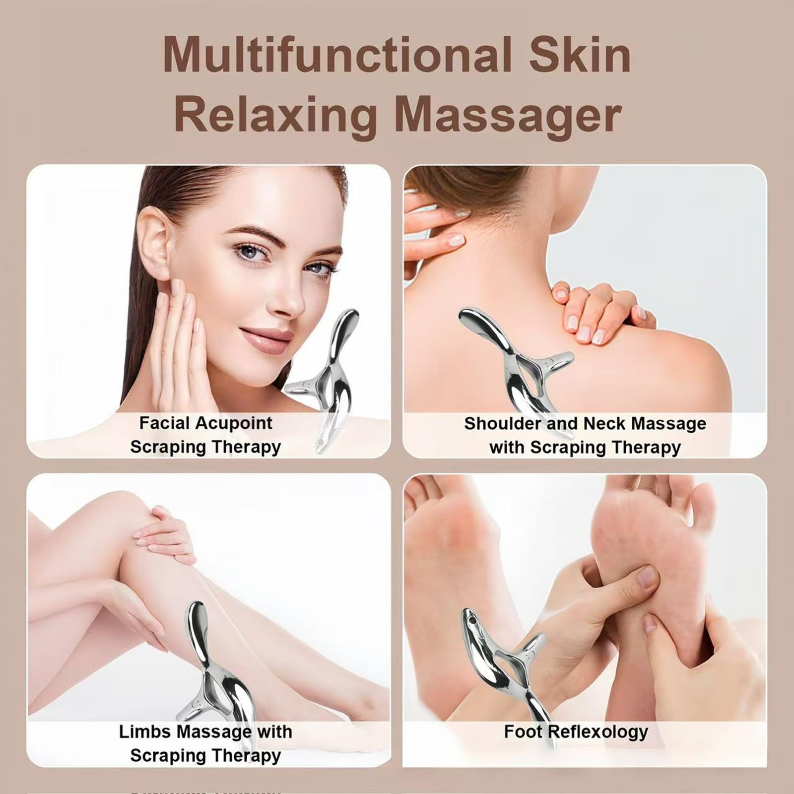 Ergonomic Deep Tissue Massage Tool, Metal Trigger Point Gua Sha Scraper for F…