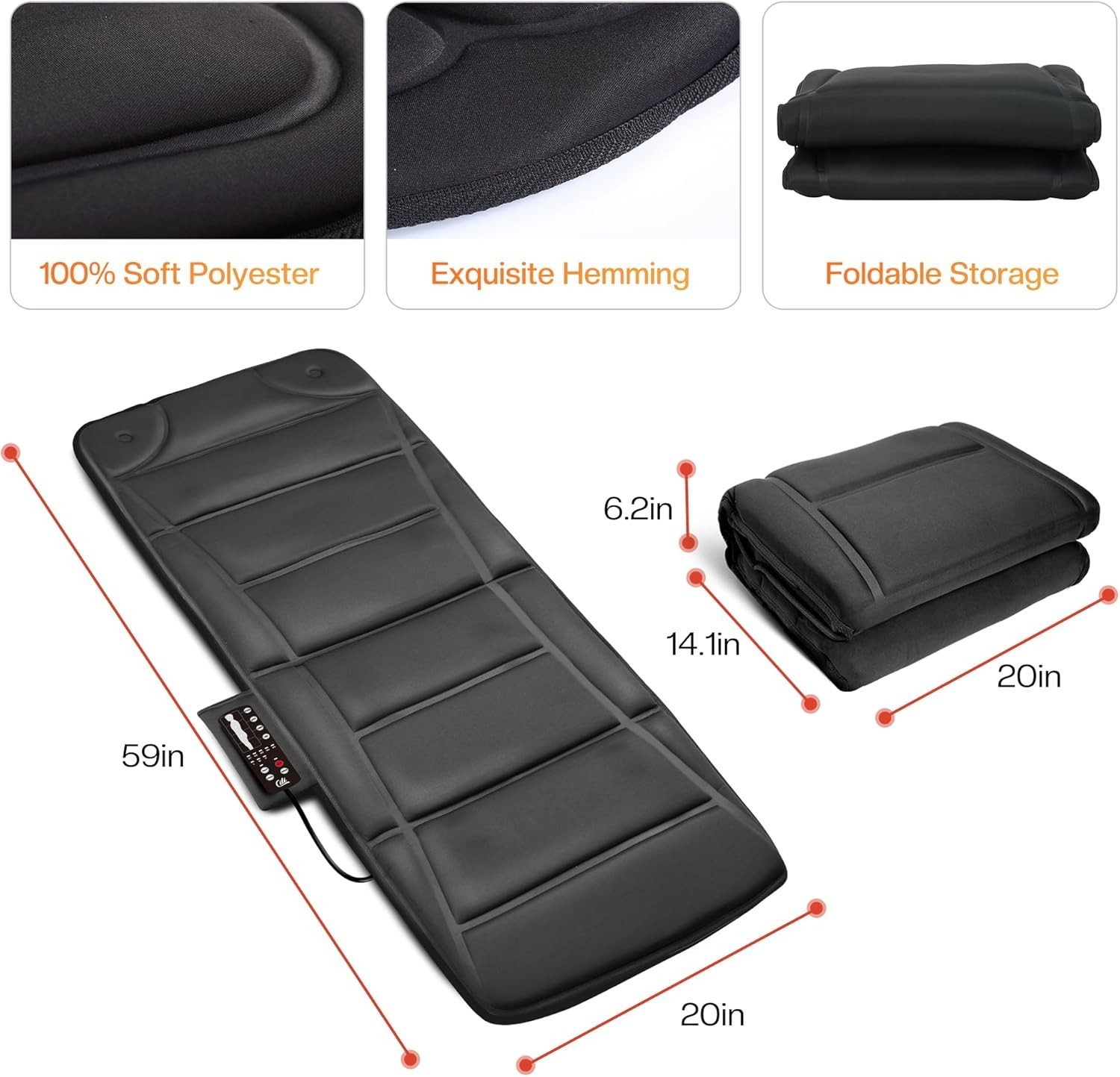 Full Body Massage Mat with Heat, Vibration Back Massage Pad, Full Body Massag…