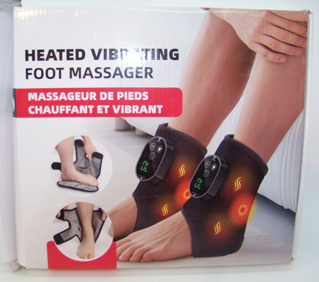 2PCS Cordless Foot Massager for Neuropathy, Foot and Ankle Massager Pain Relief