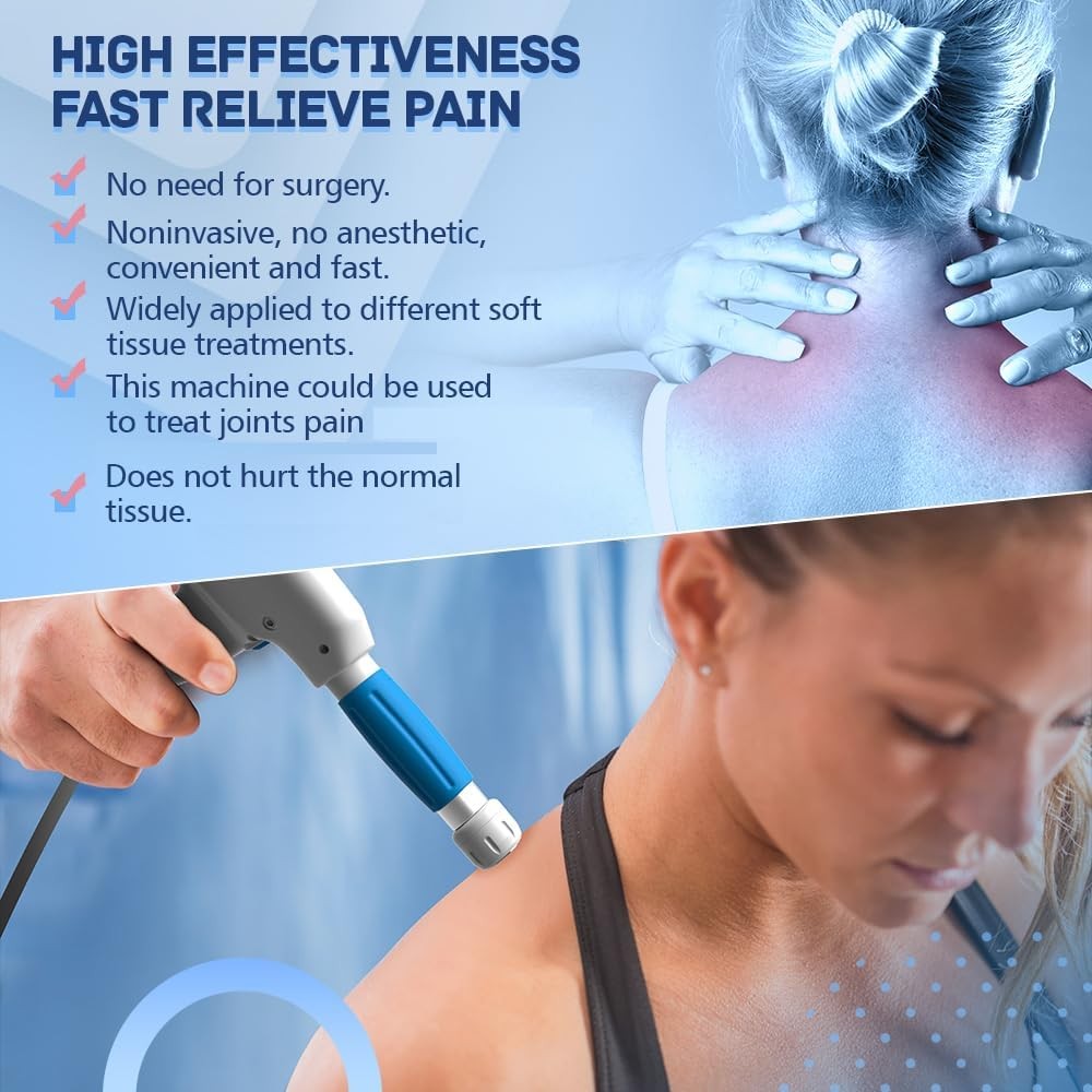 8Bar ESWT Radial Shockwave Therapy Machine ED Treatment Pain Relief Spa 5 Heads