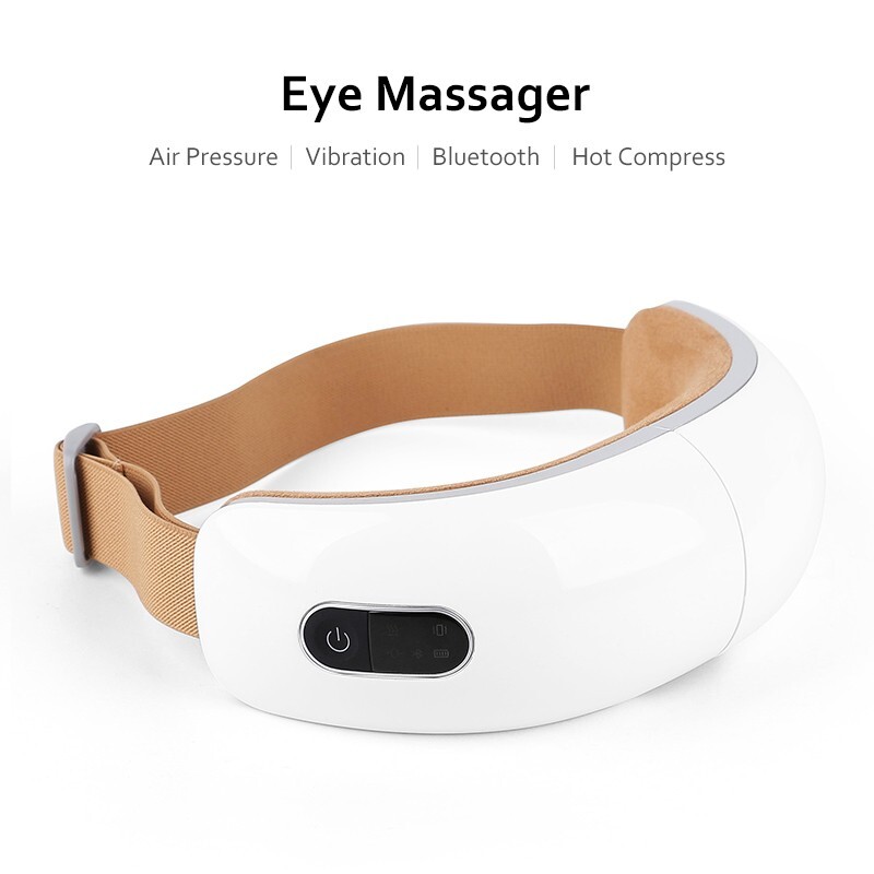 Electric Eye Massager Bluetooth , Masajeador de ojos con calor en blanco