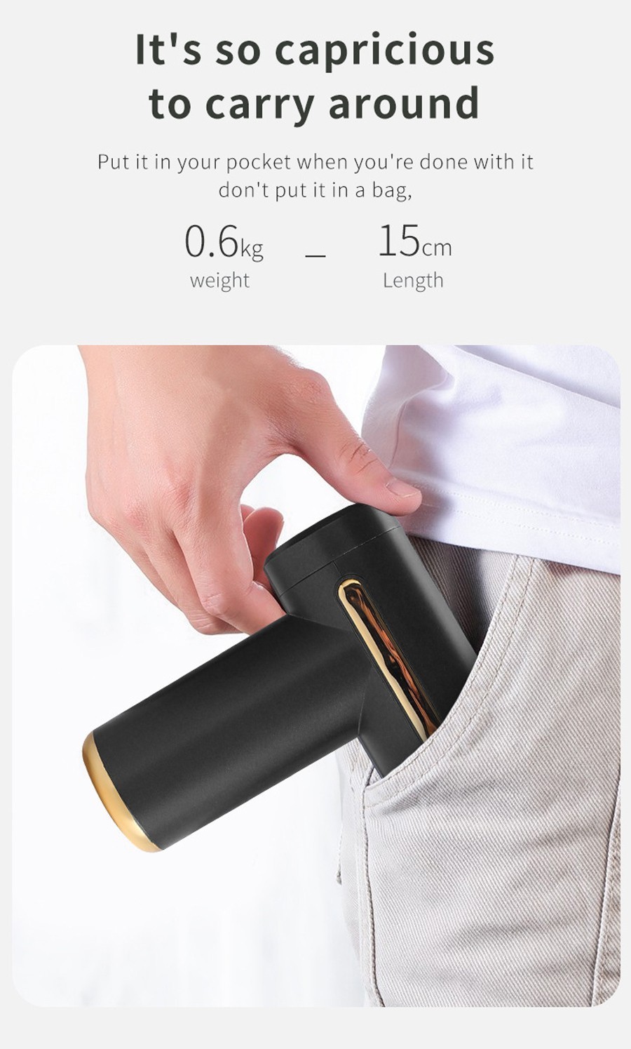 Massage Gun Deep Tissue Massager, 6 Speed Percussion Muscle Massager 4 Heads