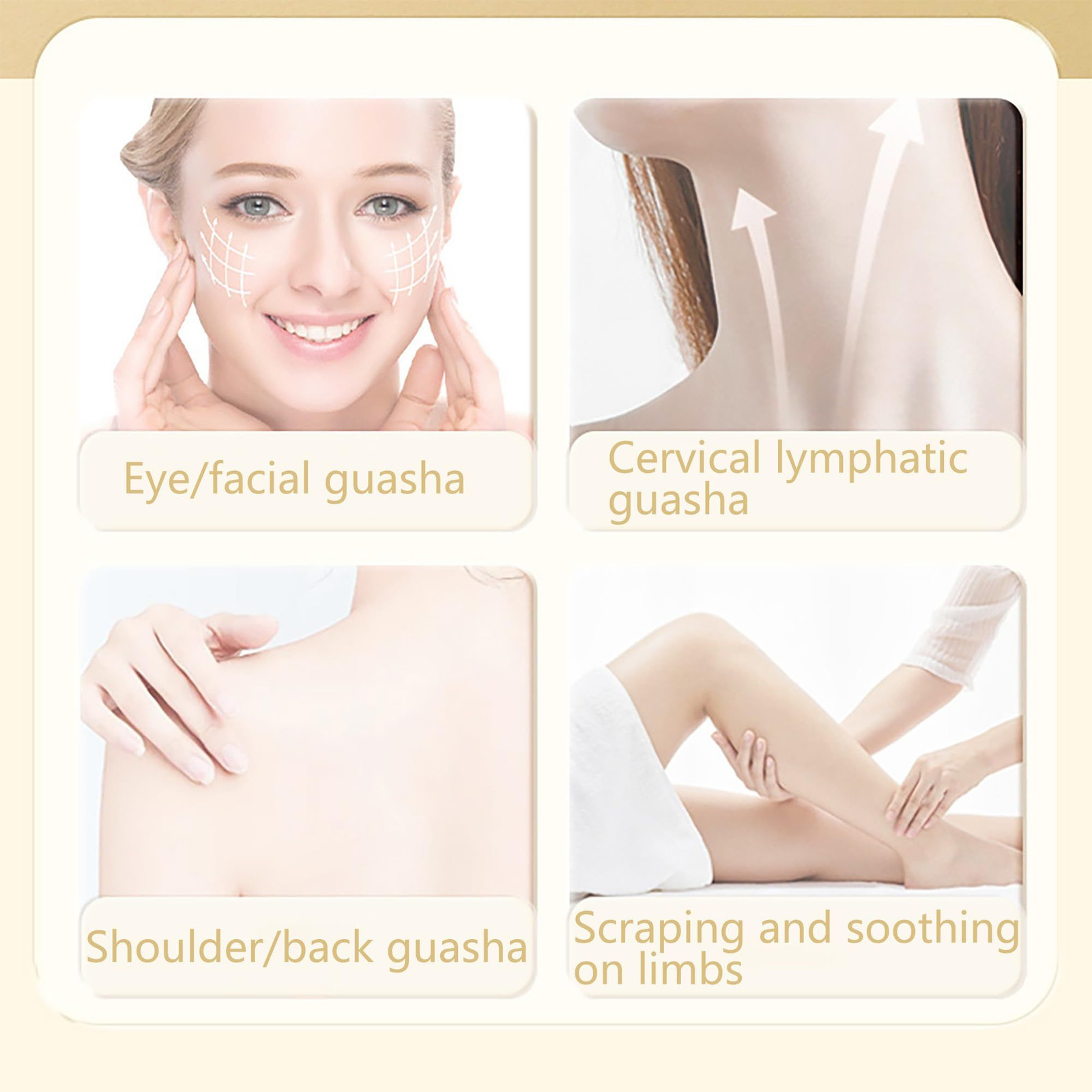 WINRIOO Stainless Steel Gua Sha Facial Tool，Metal Guasha