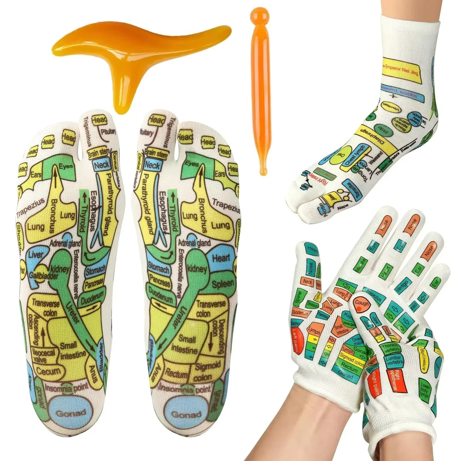 1 Set Sock Acupressure Foot Care Massage Relieve Tired Feet Massager Reflexology