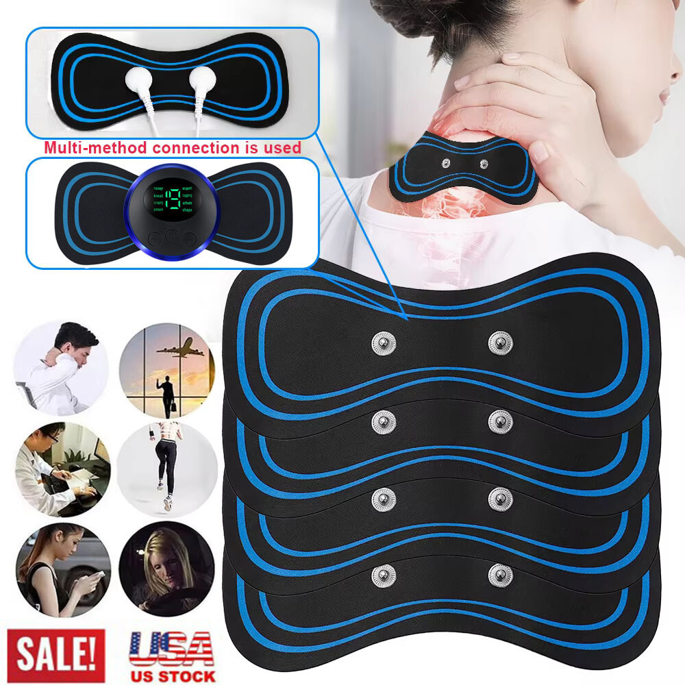 5Pcs Portable Mini Electric Neck Back Massager Cervical Massage Patch Stimulator