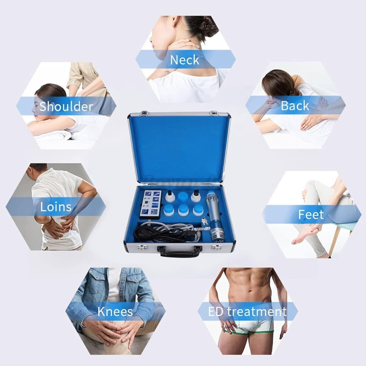 Handheld Focused Shockwave Therapy Machine Body Relax Muscle Relief Ed Massage
