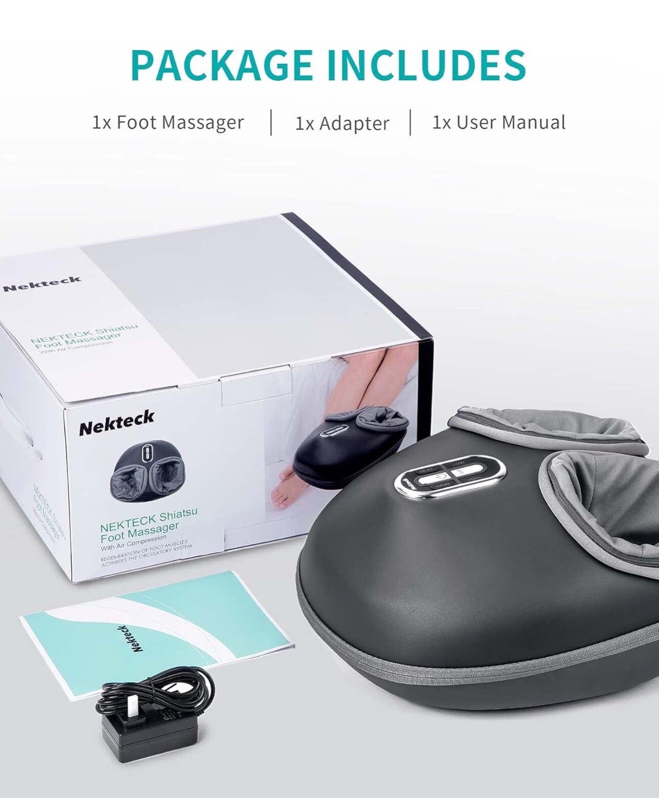 Nekteck Shiatsu Foot Massager Machine – Black (NK-FM-0301-GY-SP)